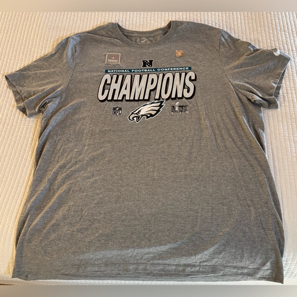 Men's Nike NFL Philadelphia Eagles NFC Super Bowl LIX Champions shirt 2XL - NWT